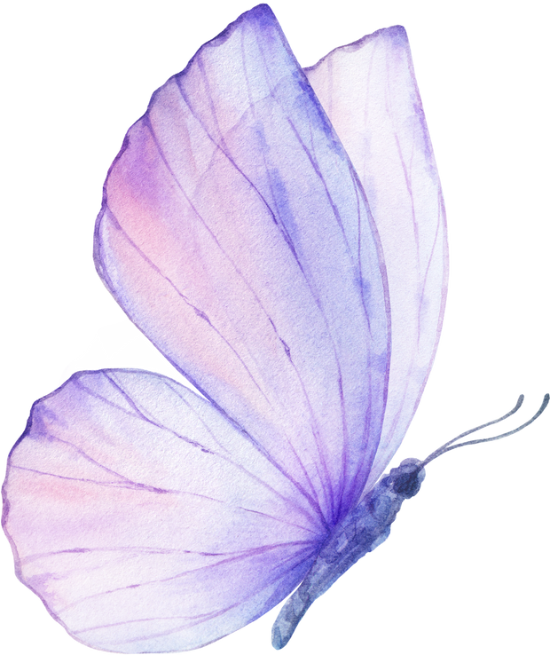 Pink Violet Watercolor Butterfly